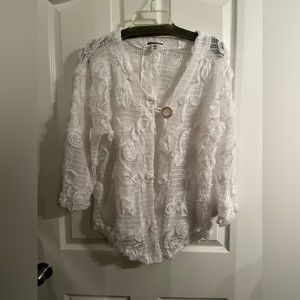 Sheer white cardigan - beautiful